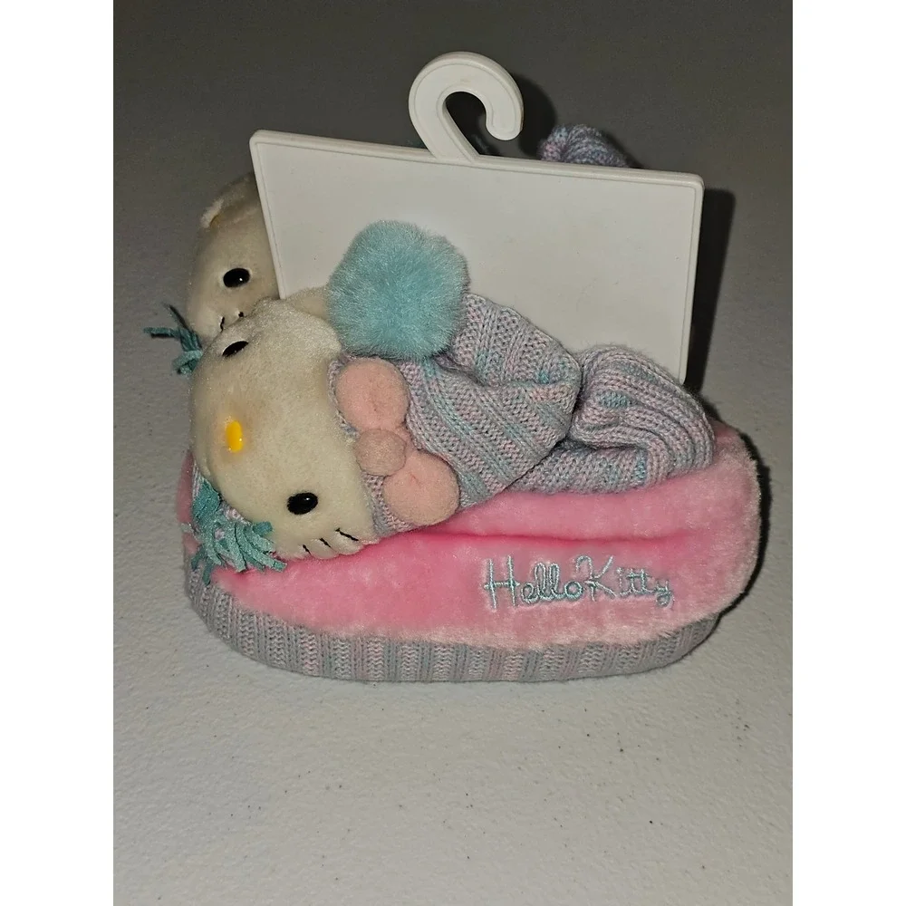 Vintage Sanrio Hello Kitty Girls Plush Slippers Small 5 6 Deadstock Y2K 2006 NOS